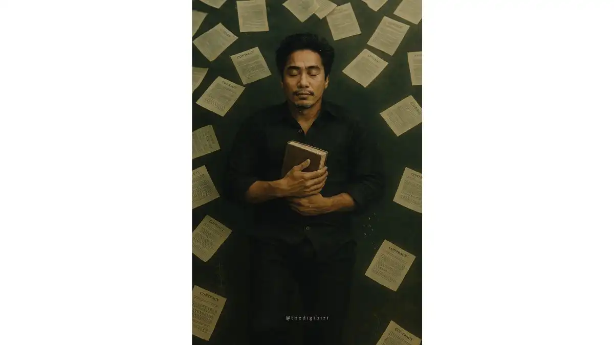 Floating prompt: Surreal underwater portrait of man with book in dark lake, cinematic tones – ChatGPT AI Photo Editing Prompts